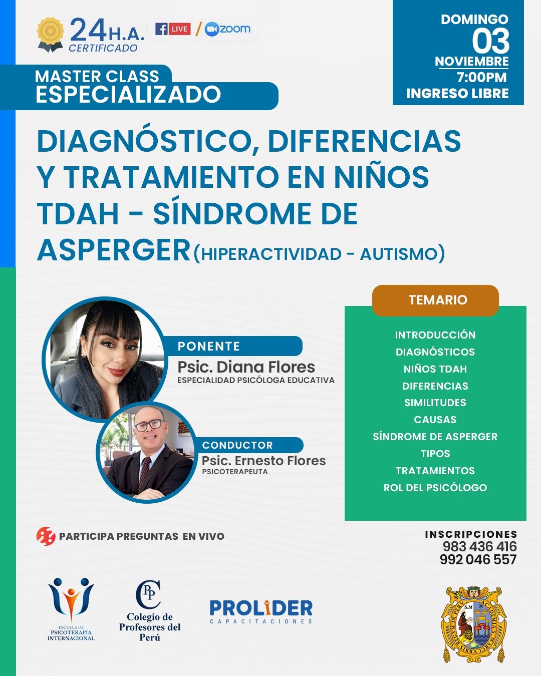 DIAGNÓSTICO, DIFERENCIAS Y TRATAMIENTOS DE NIÑOS TDAH – SÍNDROME DE ASPERGER